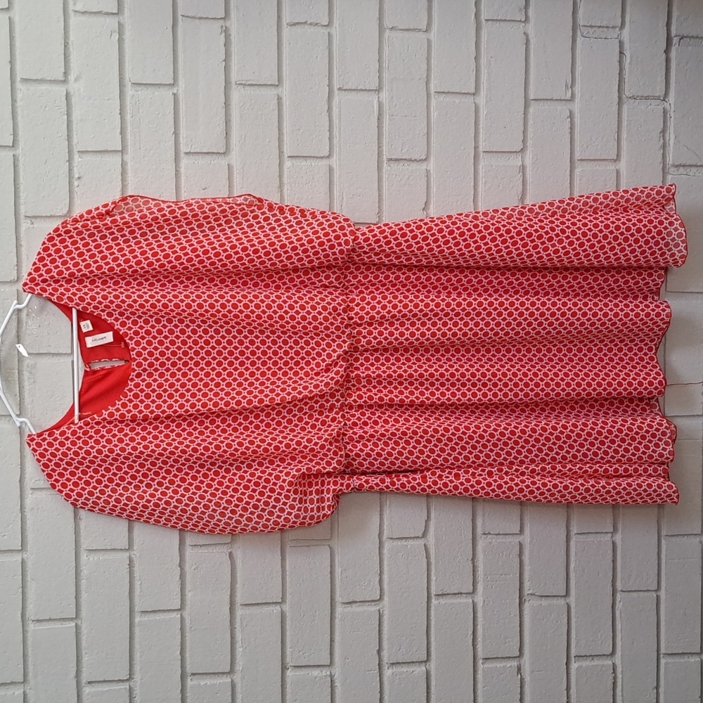 Tacera Red/White Elastic Waist Band Sleeveless Lined Dress. Size 3X NWOT
